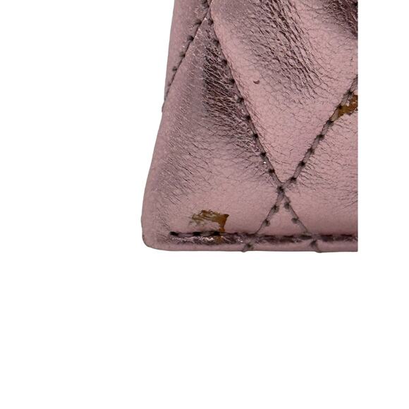Saint Laurent Berlingo YSL Quilted Metallic Bag Charm*Brand-New w/Dustbag! Pink - Picture 4 of 8